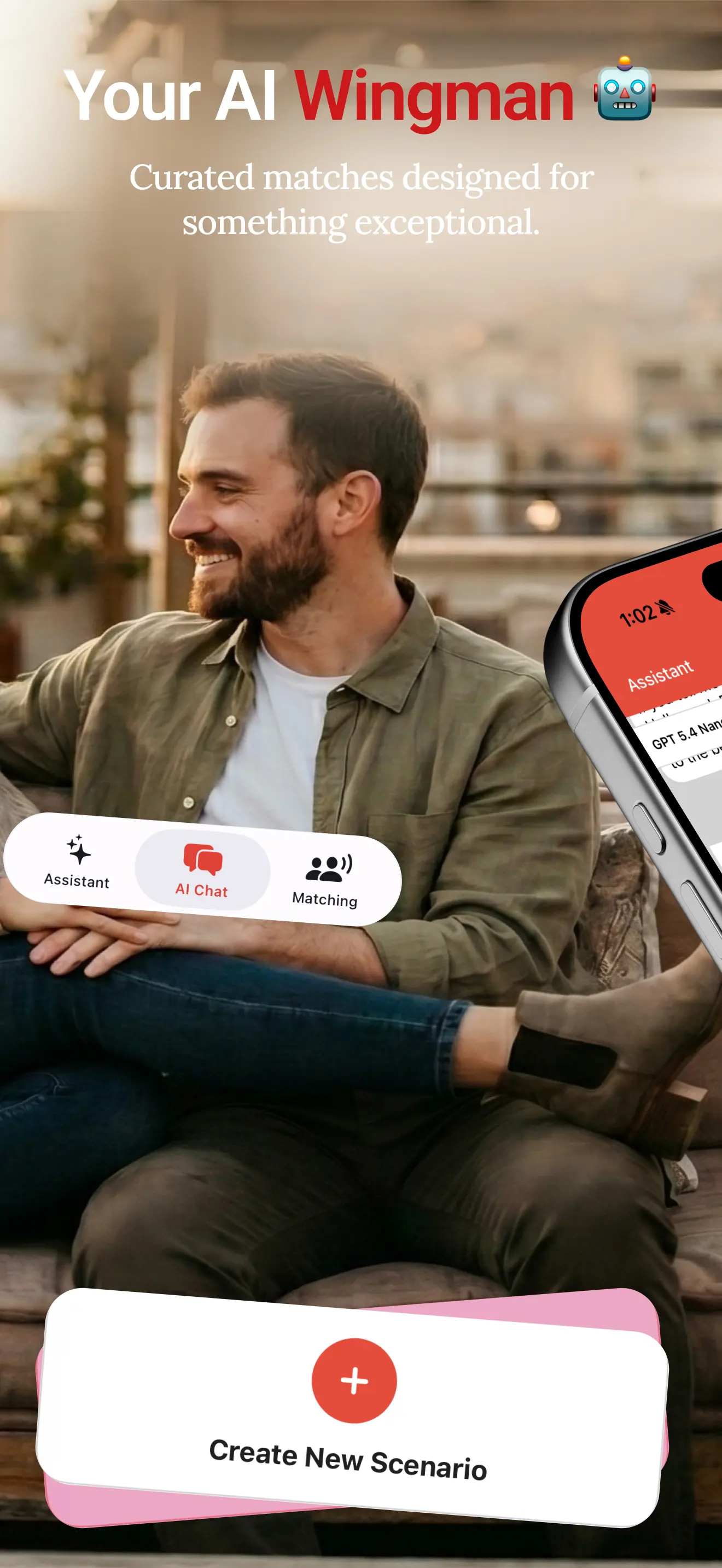 Match found screen with options to add friend, send note, skip, or open chat